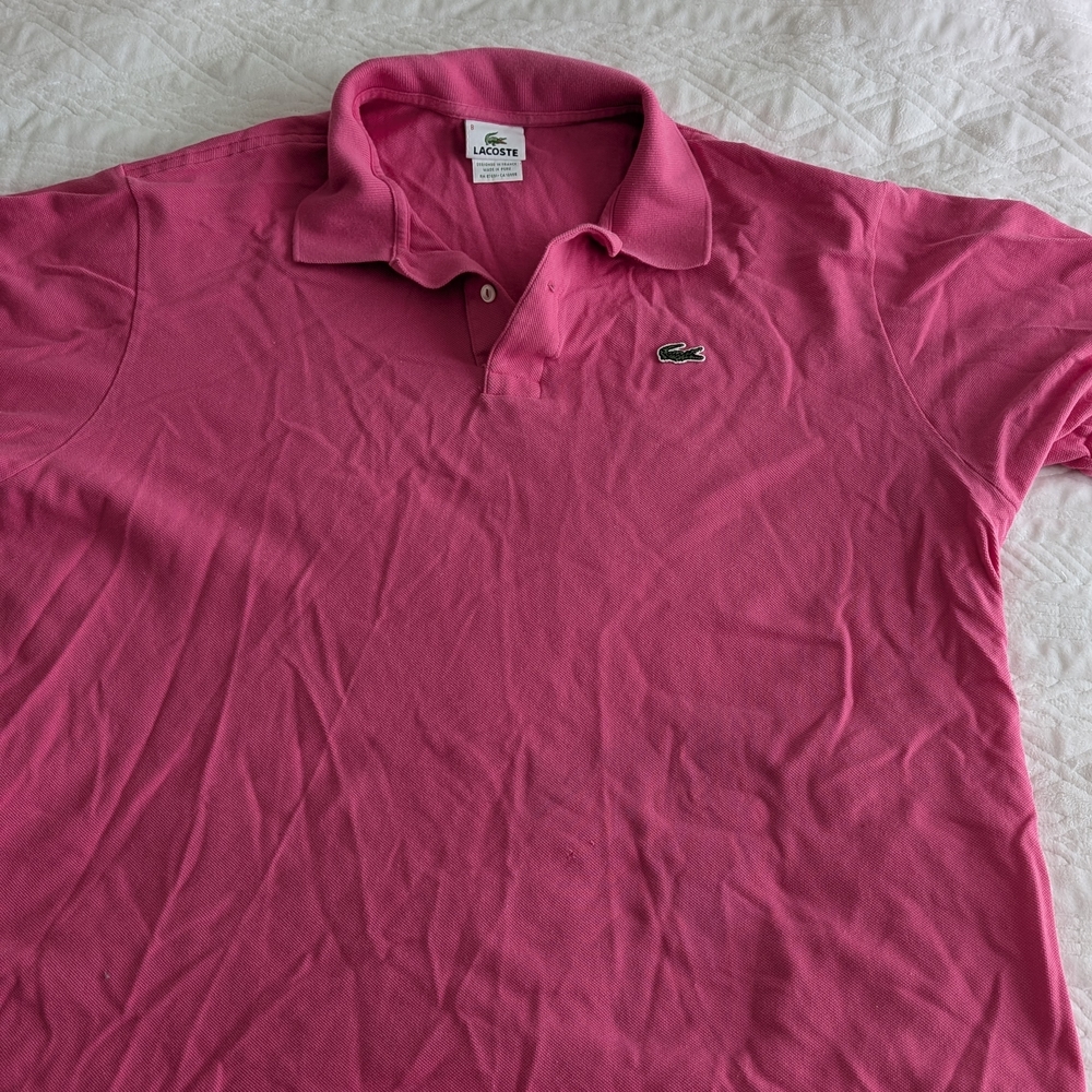 Pink Lacoste Men's Polo Shirt